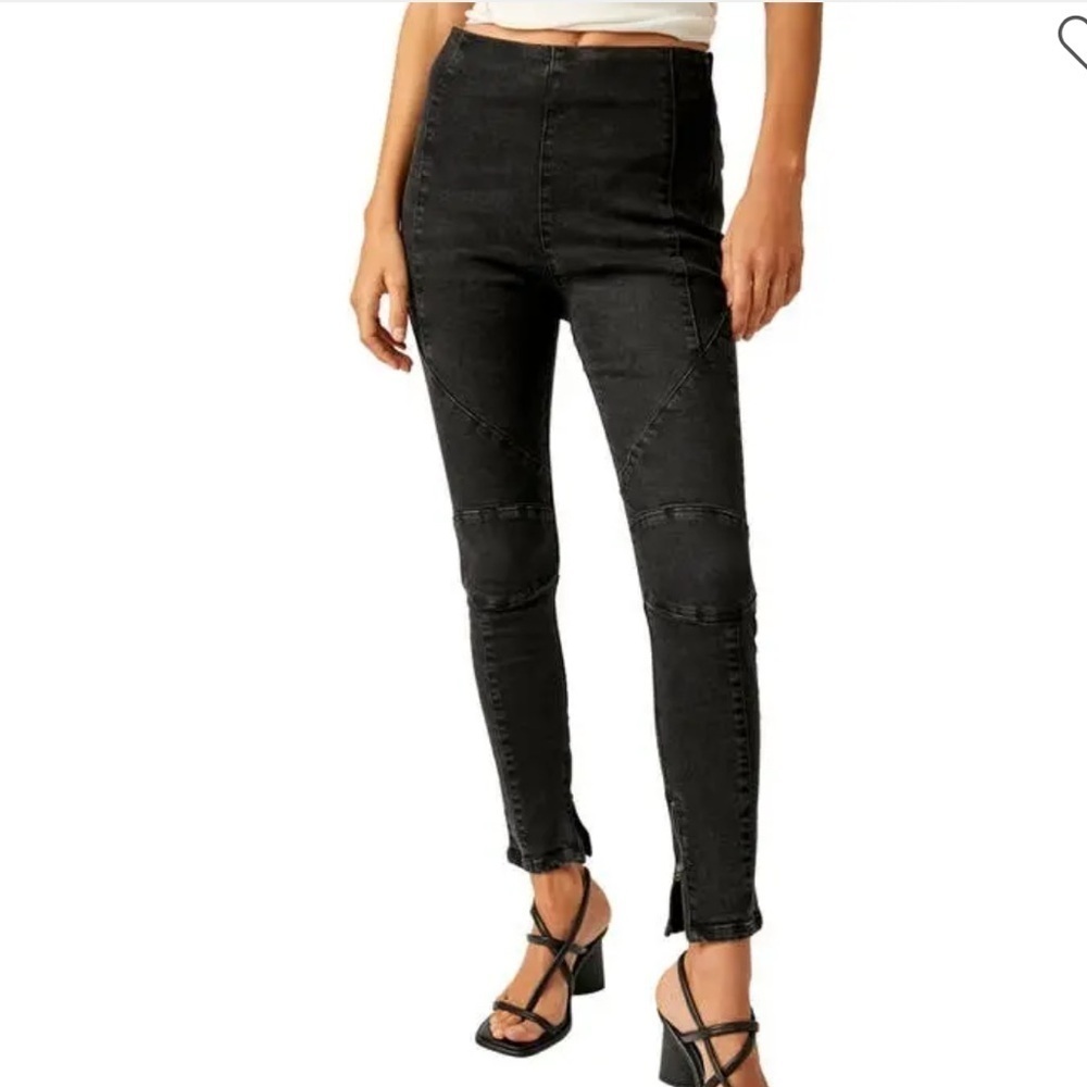 FREE PEOPLE Bella Moto Skinny Jeans